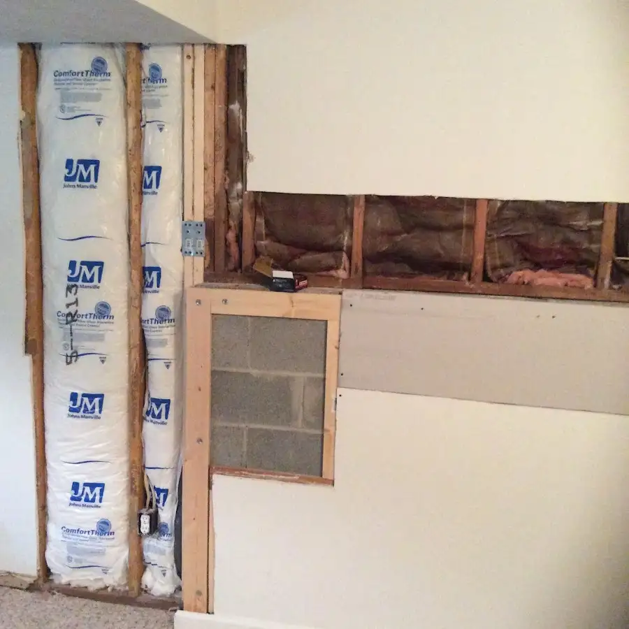 Wall insulation replacement during Contents Cleaning & Restoration in Frenchtown